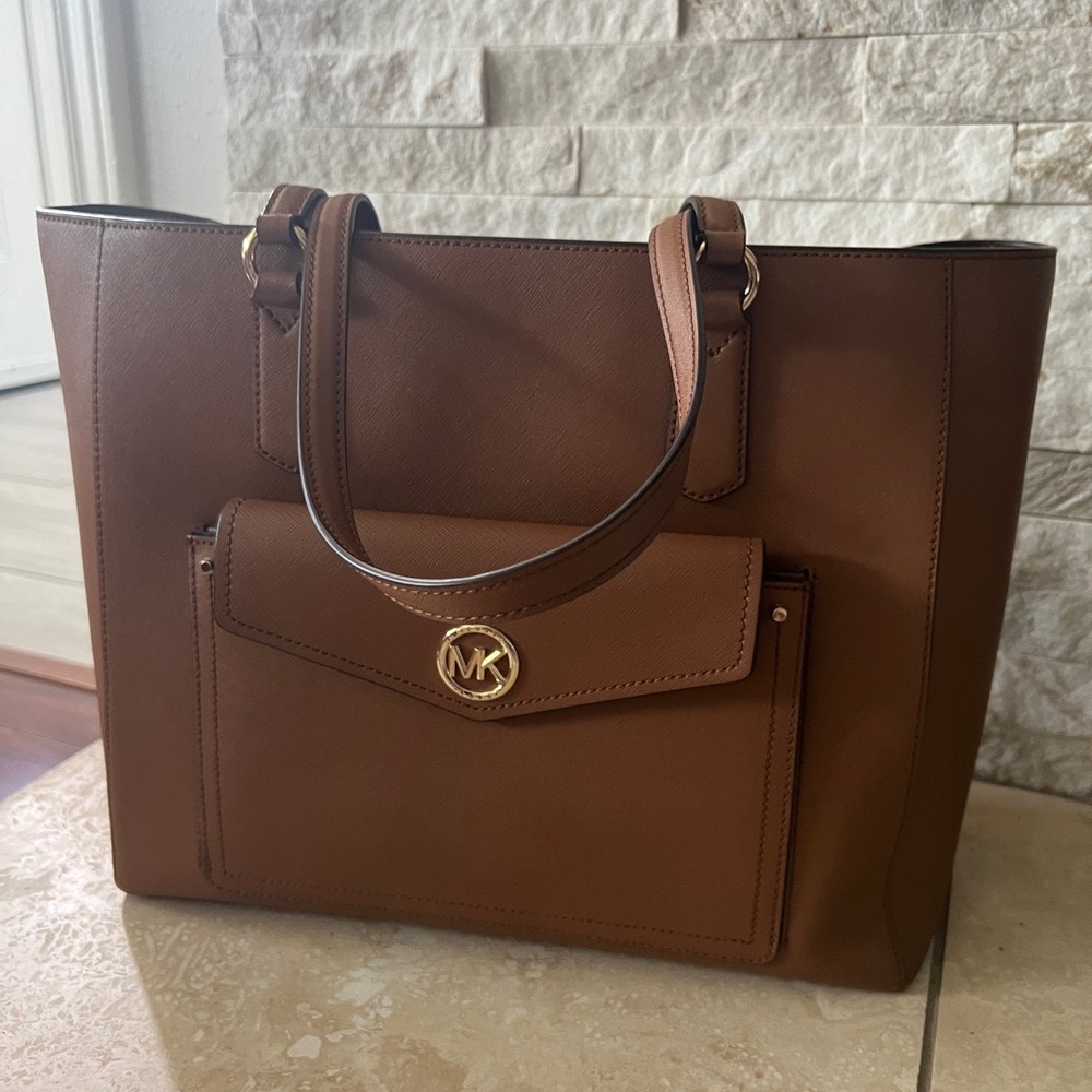 Michael Kors Brown Leather Tote Bag